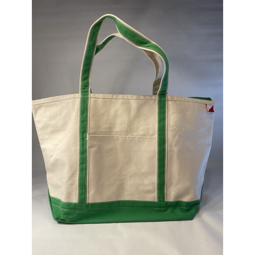 NWT ShoreBags Classic Large Canvas Tote Bag Green Trim - Brand New - Shore Bags